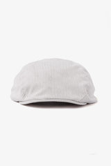 Cream diagonal weave flat cap