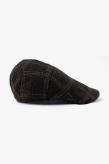 Green square patterned flat cap