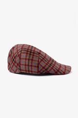 Brown checked flat cap
