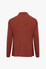 Rust double-breasted jersey jacket