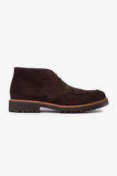 Engineer ankle boot in dark brown suede