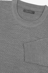 Grey diamond stitch crew neck sweater