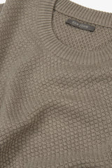 Dove grey diamond stitch crew neck sweater
