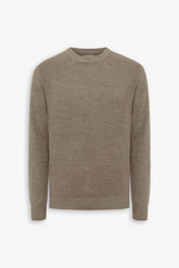 Dove grey diamond stitch crew neck sweater