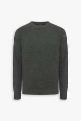 Green diamond stitch crew neck sweater
