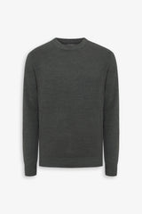 Green diamond stitch crew neck sweater