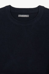 Navy rice grain crewneck sweater