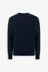 Navy rice grain crewneck sweater