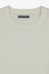 Cream rice grain crewneck sweater
