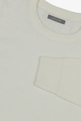 Cream rice grain crewneck sweater