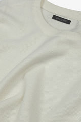 Cream rice grain crewneck sweater