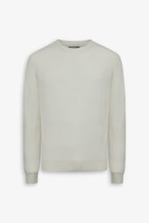 Cream rice grain crewneck sweater