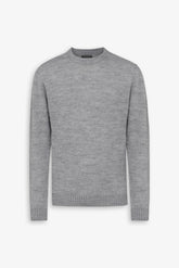 Light grey lambswool crew neck sweater