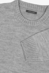 Light grey lambswool crew neck sweater