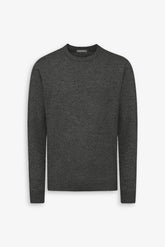 Green mouliné crew neck sweater