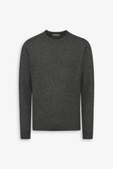 Green mouliné crew neck sweater