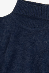 Lambswool turtleneck sweater in air force blue