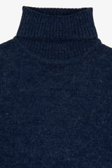Lambswool turtleneck sweater in air force blue