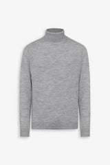 Light grey lambswool turtleneck sweater