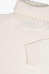 Cream lambswool turtleneck sweater