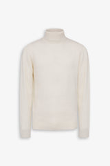 Cream lambswool turtleneck sweater