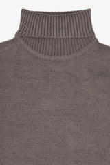Turtleneck sweater in dove grey lambswool