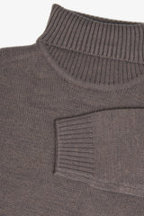 Turtleneck sweater in dove grey lambswool