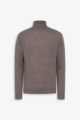 Turtleneck sweater in dove grey lambswool