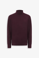 Burgundy labyrinth turtleneck sweater