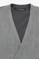 Grey herringbone double-breasted vest