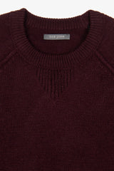 Burgundy lambswool raglan sweater