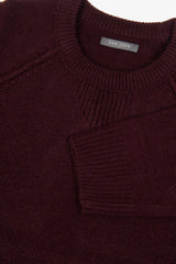Burgundy lambswool raglan sweater