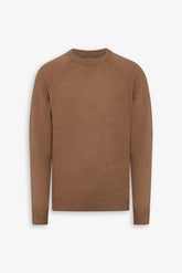 Lambswool camel raglan sweater