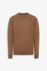 Lambswool camel raglan sweater