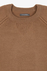 Lambswool camel raglan sweater