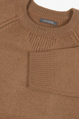 Lambswool camel raglan sweater