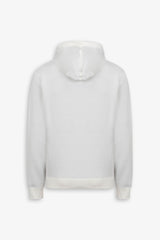 Cream full zip sweatshirt cut sweater with hood