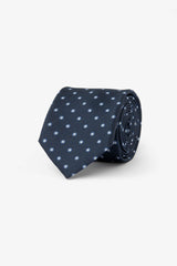 Blue micro patterned tie