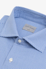 Light blue micro houndstooth shirt