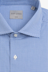 Light blue micro houndstooth shirt