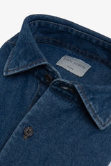 Chambray dark wash denim shirt