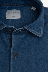 Chambray dark wash denim shirt