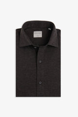 Dark brown melange jersey shirt