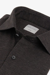 Dark brown melange jersey shirt