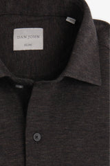 Dark brown melange jersey shirt