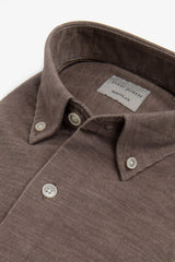Camicia in velluto tortora-Dan John