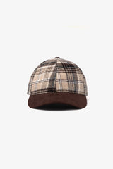 Check hat with beige visor