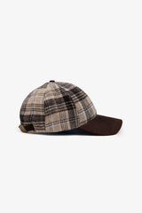 Check hat with beige visor