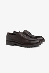 Engineer shoe in dark brown leather