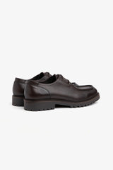 Engineer shoe in dark brown leather